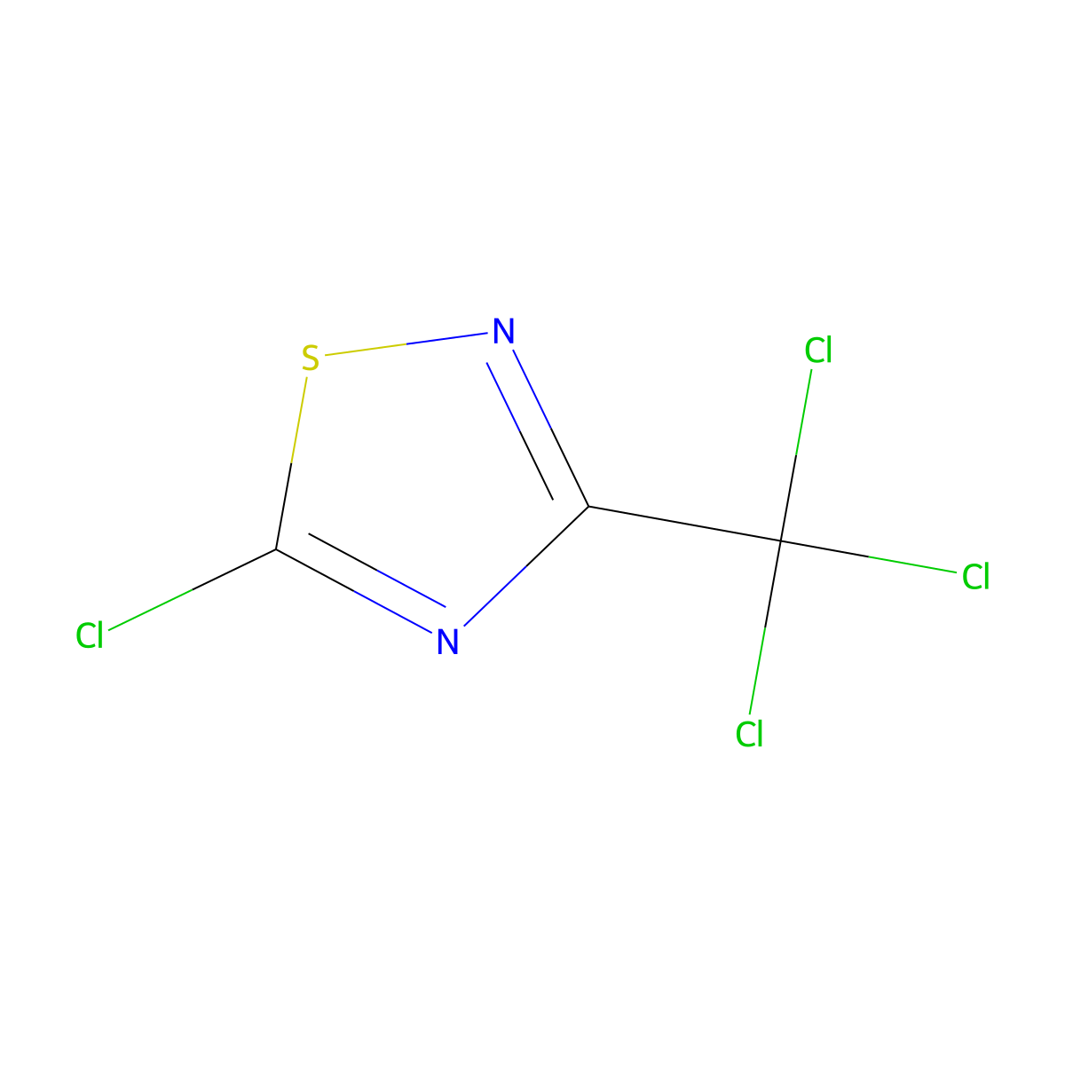 1,2,4-Thiadiazole, 5-chloro-3-(trichloromethyl)- molecular structure, CAS 5848-93-1