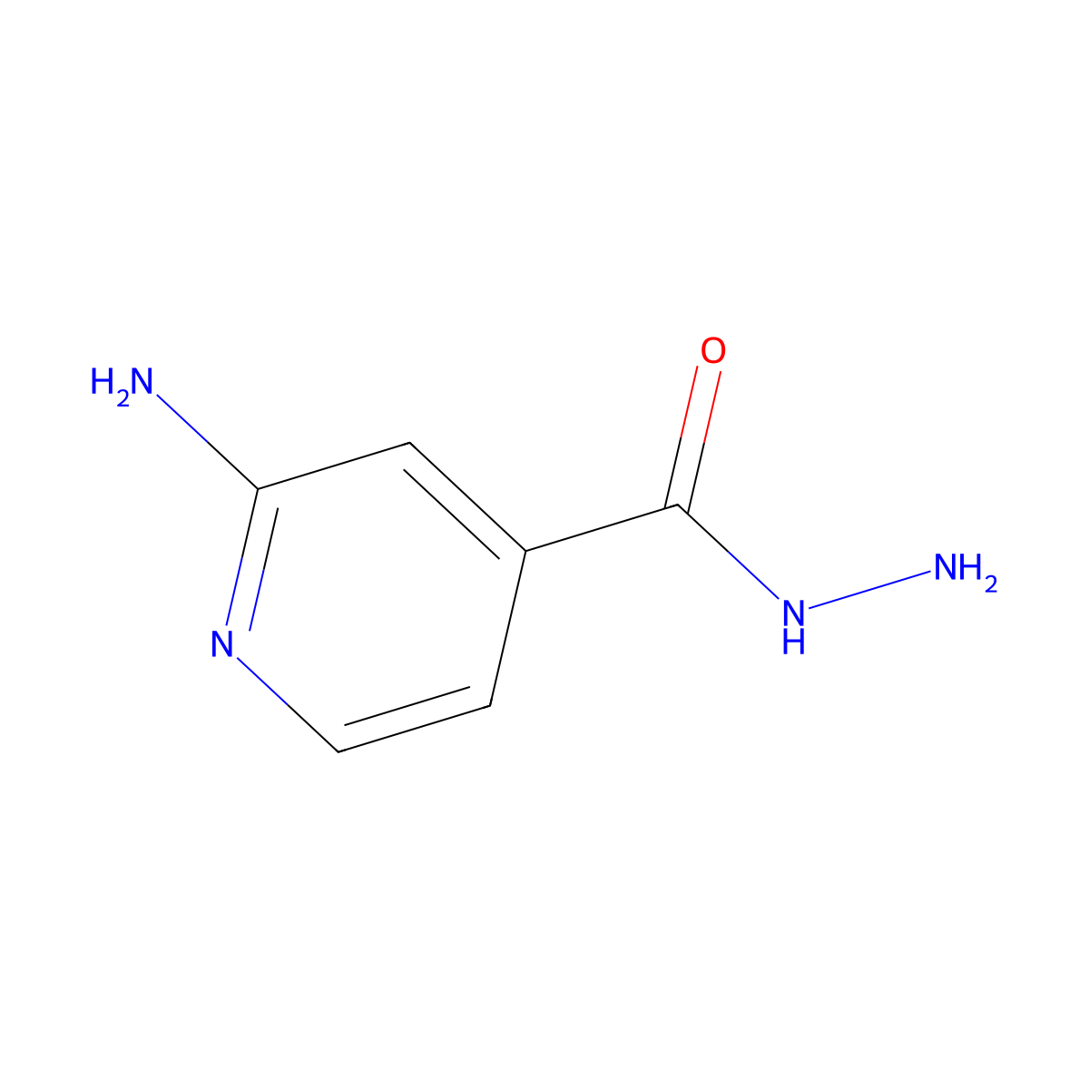 2-Aminopyridine-4-carbohydrazide molecular structure, CAS 58481-01-9