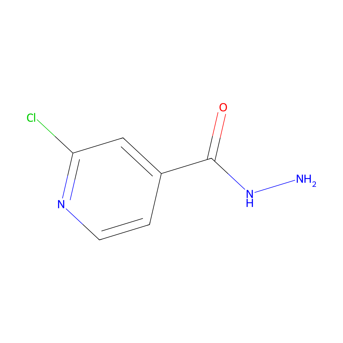 2-Chloropyridine-4-carbohydrazide molecular structure, CAS 58481-04-2