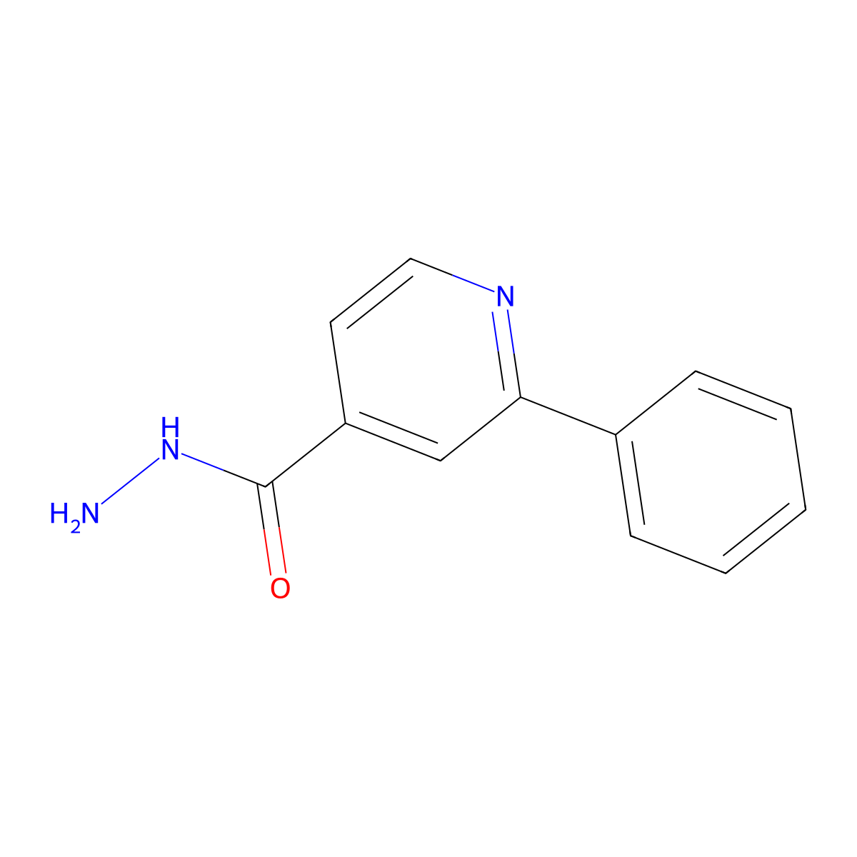 2-Phenylpyridine-4-carbohydrazide molecular structure, CAS 58481-06-4