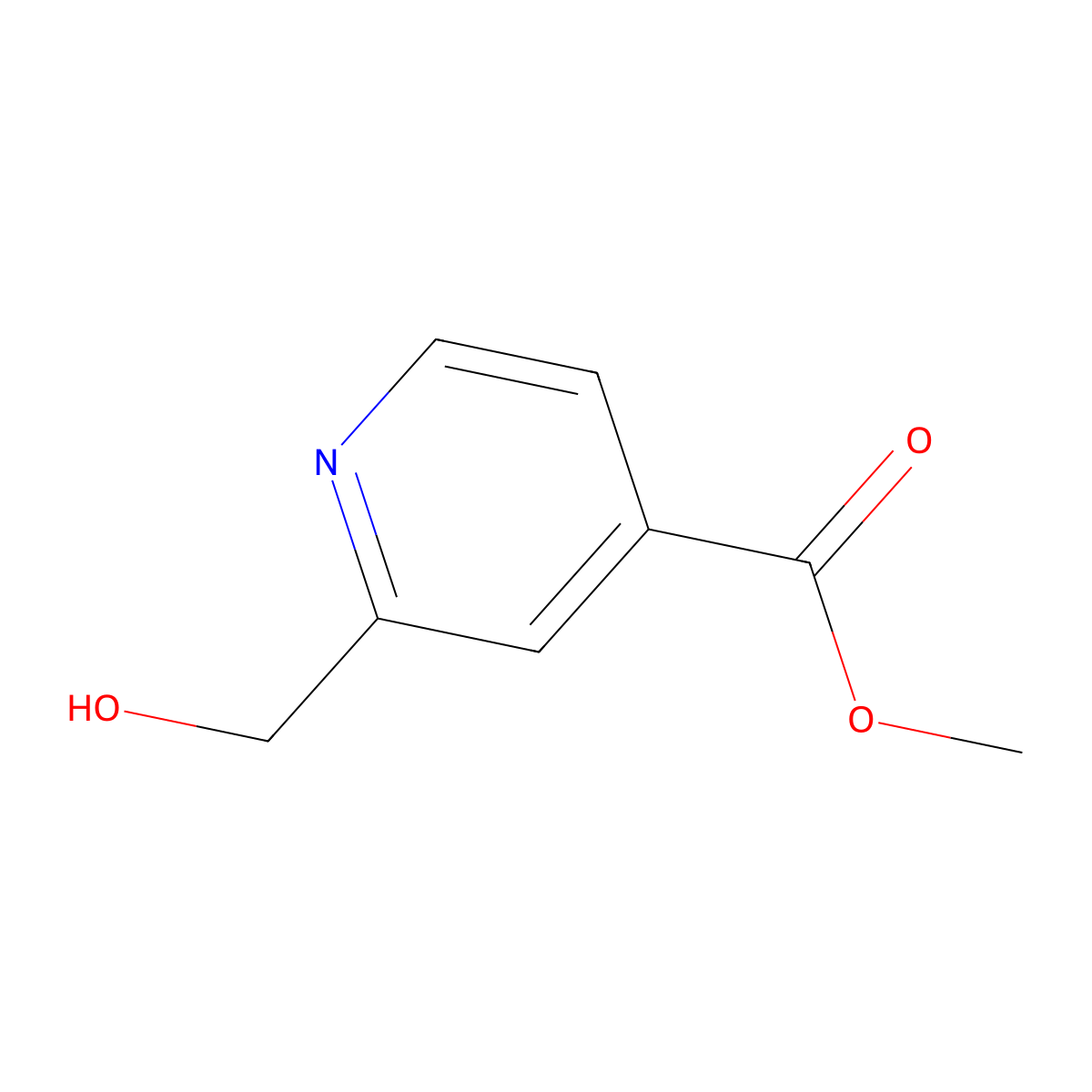 Methyl 2-(hydroxymethyl)pyridine-4-carboxylate molecular structure, CAS 58481-17-7