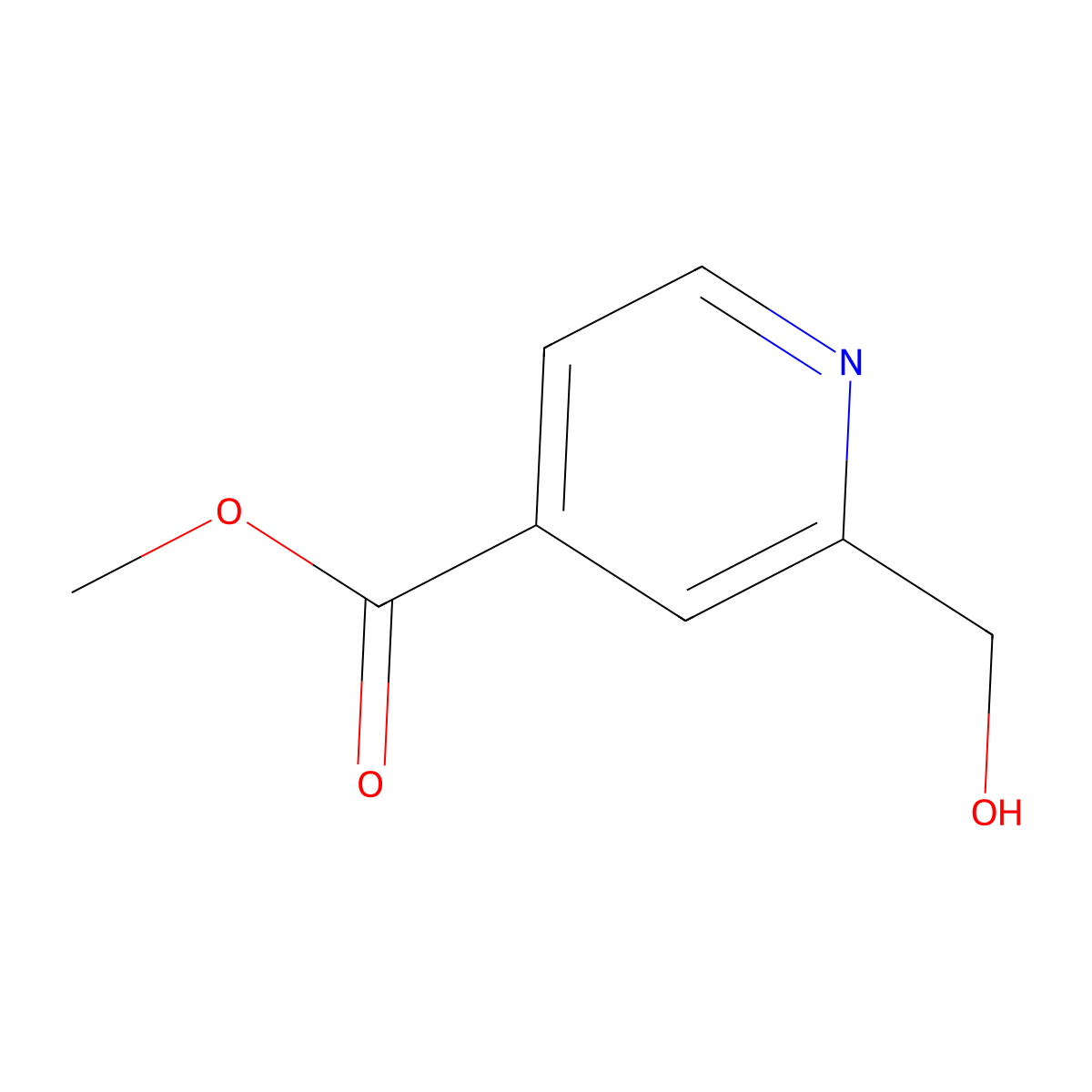 Methyl 2-(hydroxymethyl)pyridine-4-carboxylate molecular structure, CAS 58481-17-7