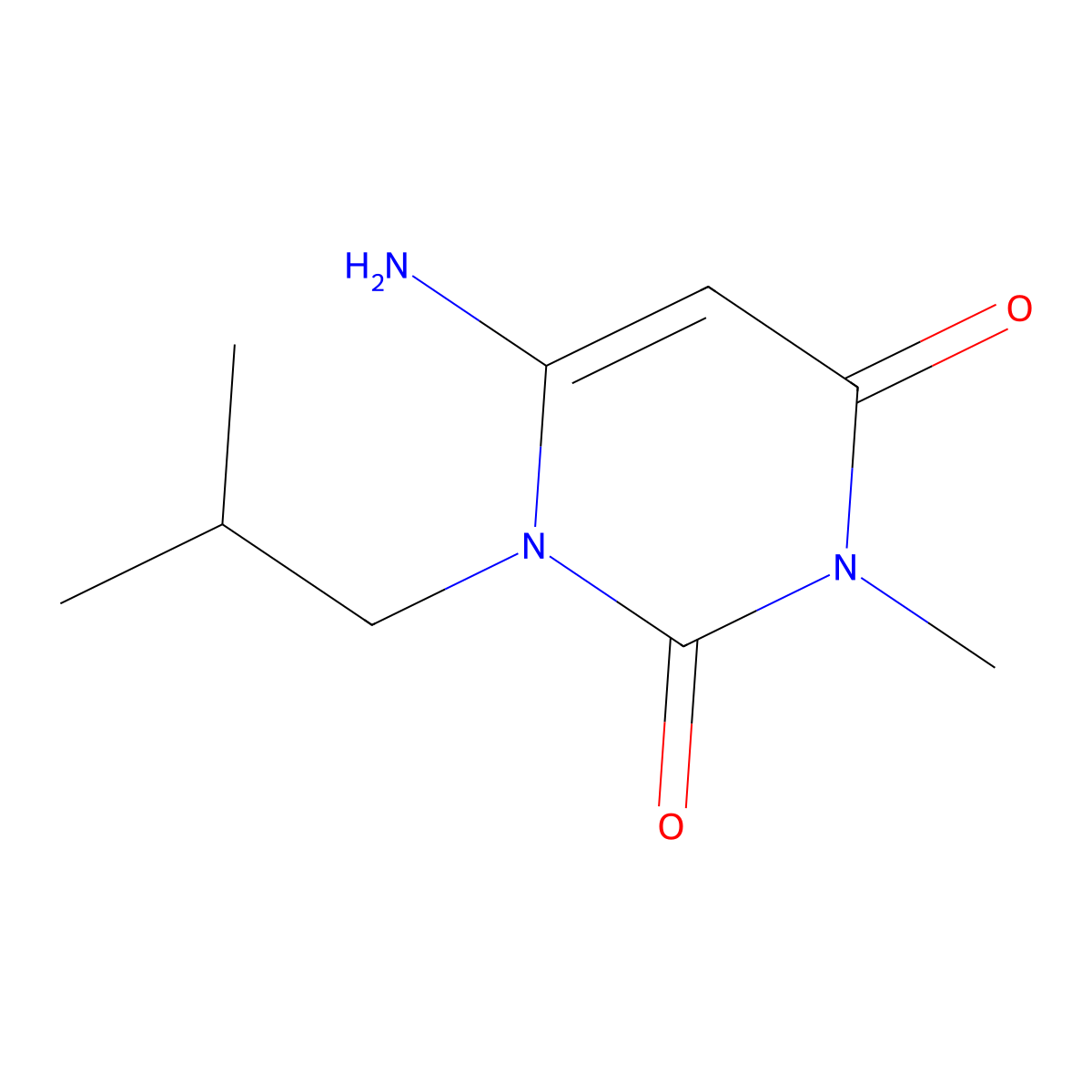 6-amino-1-isobutyl-3-methylpyrimidine-2,4(1H,3H)-dione molecular structure, CAS 58481-39-3