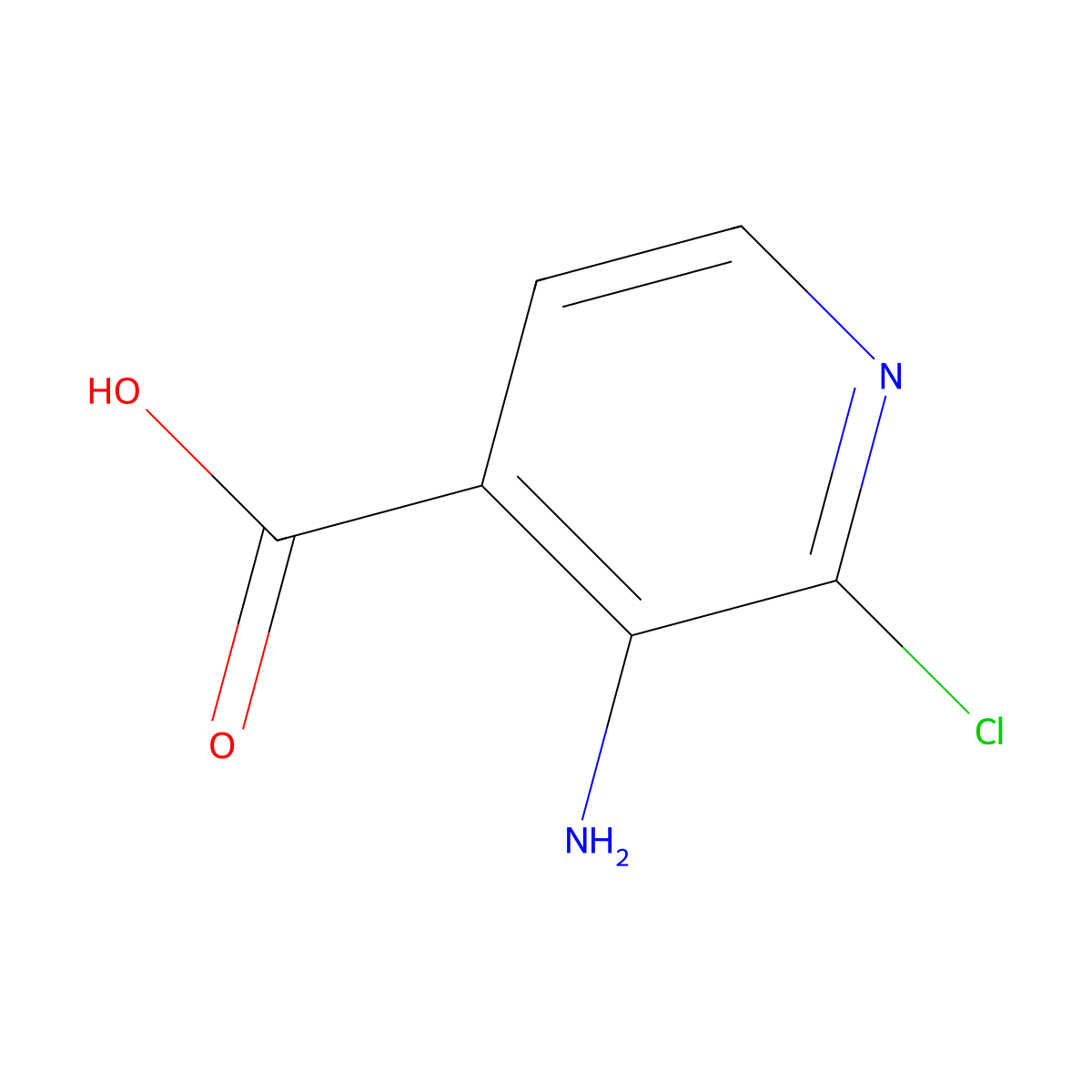 3-Amino-2-chloroisonicotinic acid molecular structure, CAS 58483-94-6