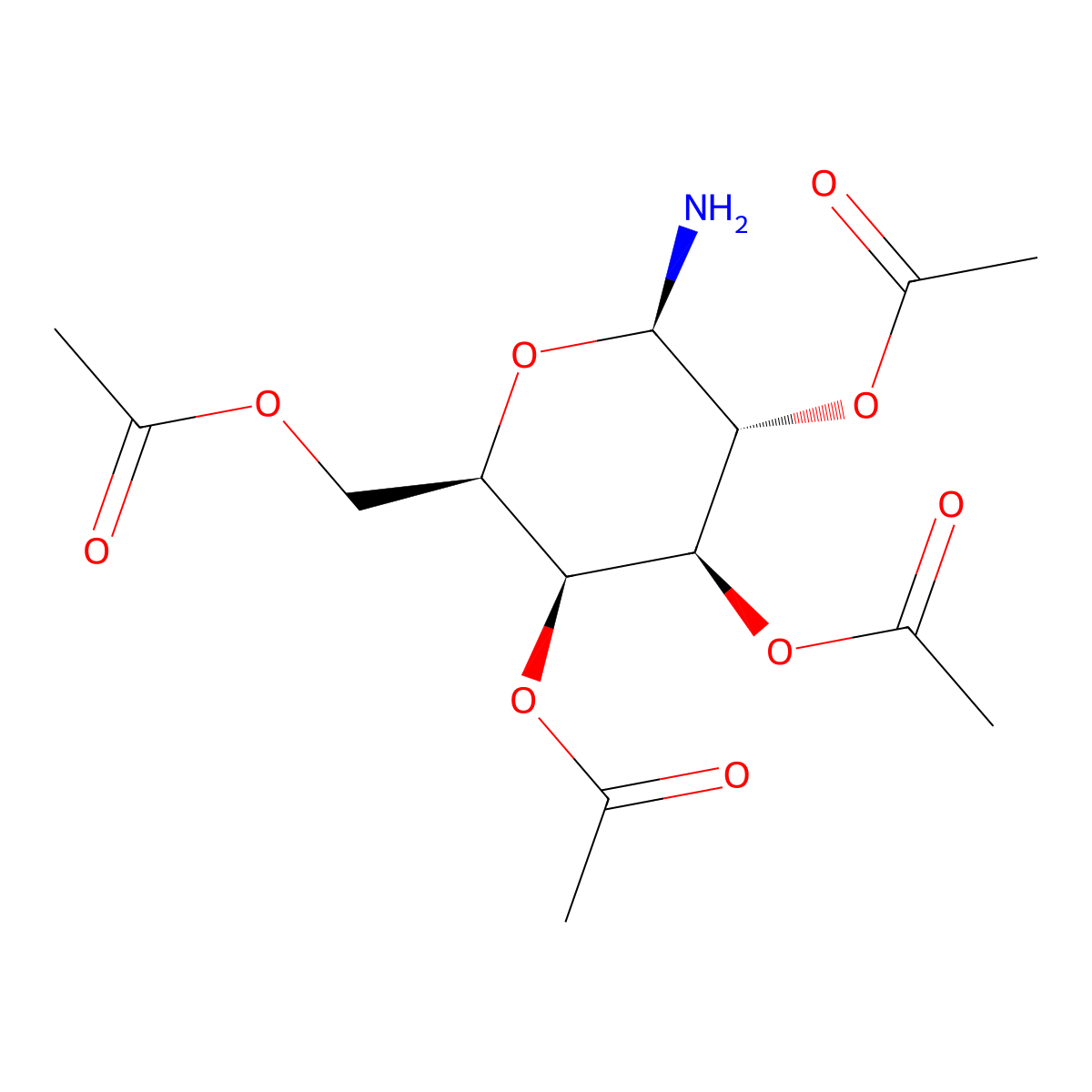 (2R,3S,4S,5R,6R)-2-(Acetoxymethyl)-6-aminotetrahydro-2H-pyran-3,4,5-triyl triacetate molecular structure, CAS 58484-22-3