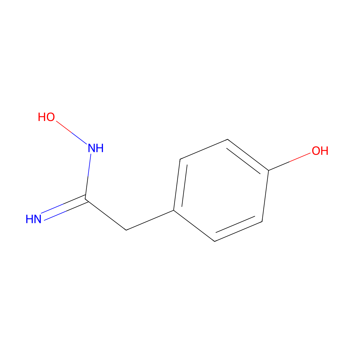 N'-hydroxy-2-(4-hydroxyphenyl)ethanimidamide molecular structure, CAS 58484-76-7