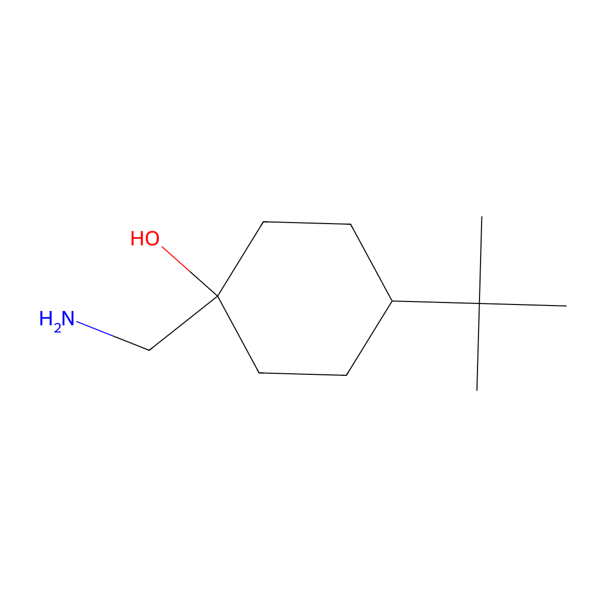 1-(Aminomethyl)-4-tert-butylcyclohexan-1-ol molecular structure, CAS 58485-48-6