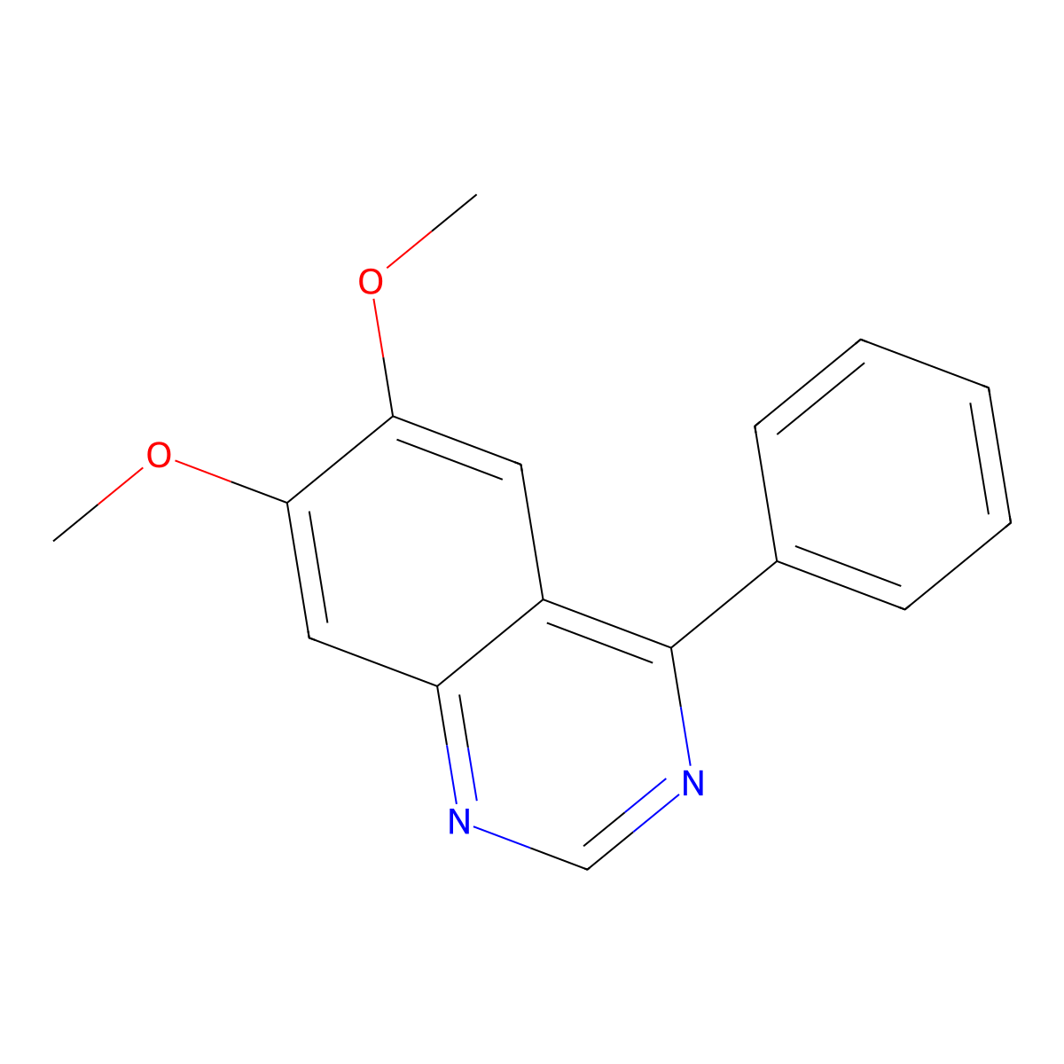 Quinazoline, 6,7-dimethoxy-4-phenyl- molecular structure, CAS 58487-55-1