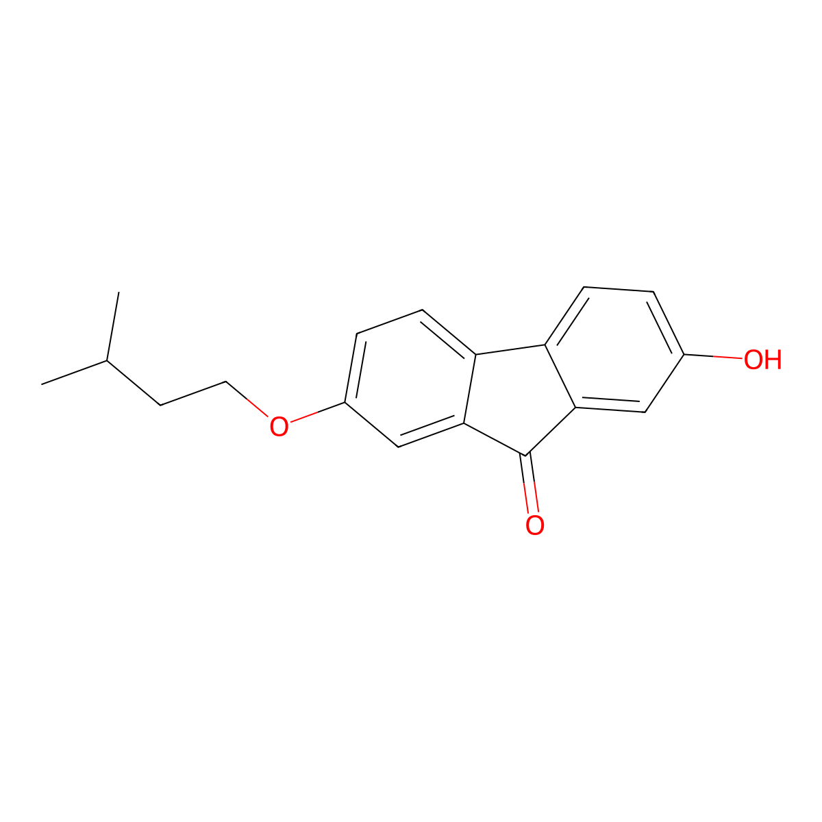 2-Hydroxy-7-(3-methylbutoxy)fluoren-9-one molecular structure, CAS 5849-02-5