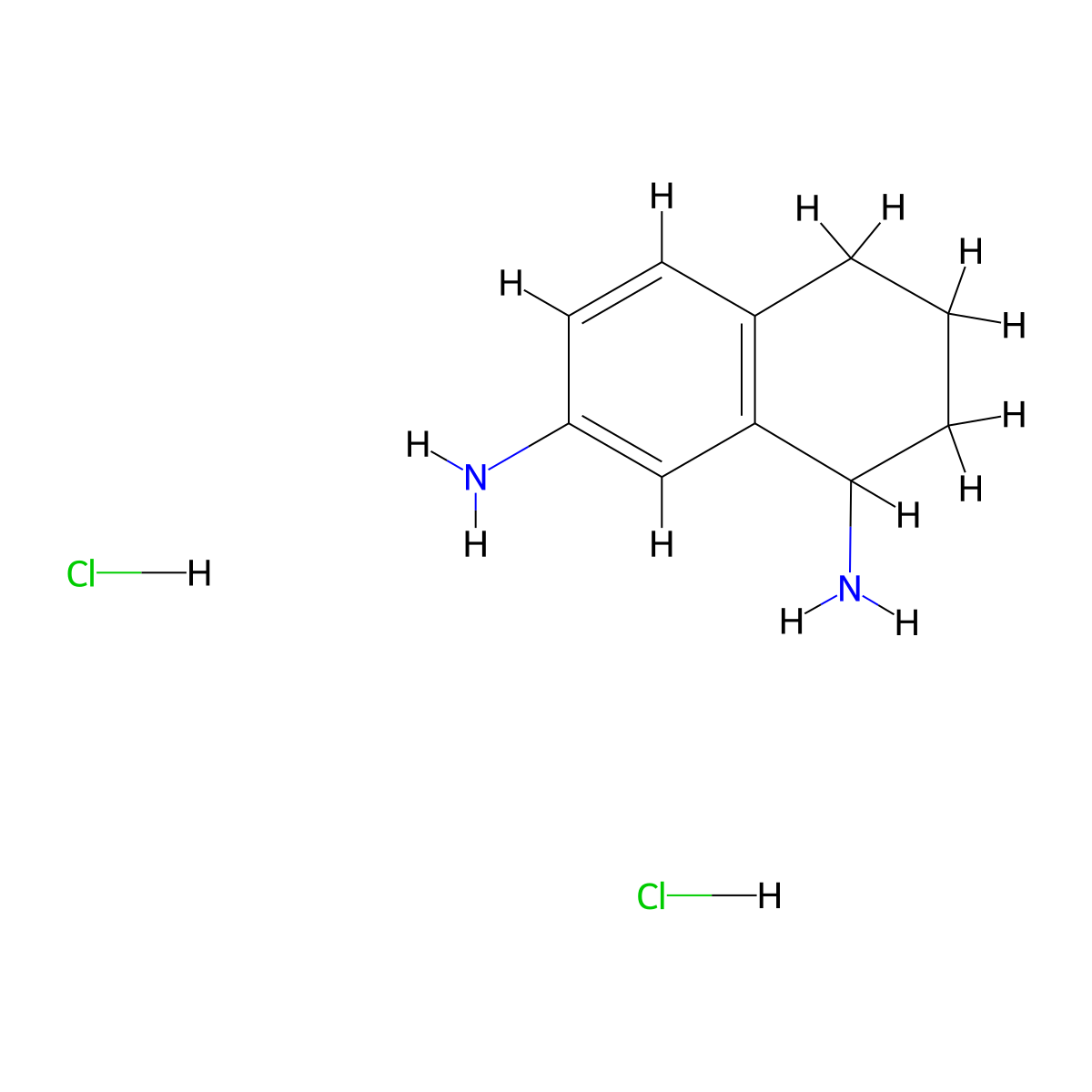 1,2,3,4-Tetrahydronaphthalene-1,7-diamine dihydrochloride molecular structure, CAS 58490-90-7