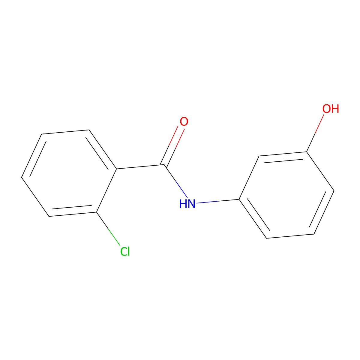 2-chloro-N-(3-hydroxyphenyl)benzamide molecular structure, CAS 58494-84-1