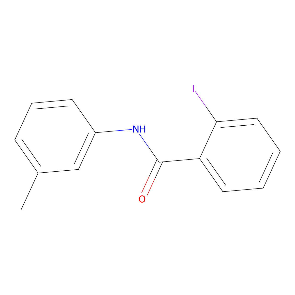 2-iodo-N-(3-methylphenyl)benzamide molecular structure, CAS 58494-86-3