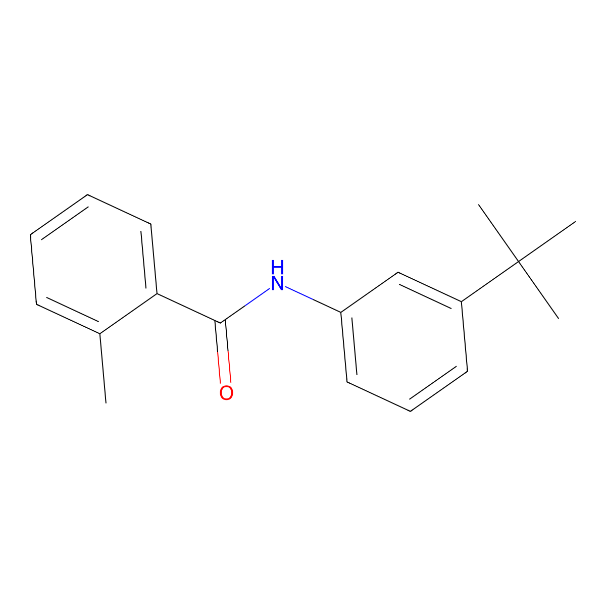Benzamide, N-(3-(1,1-dimethylethyl)phenyl)-2-methyl- molecular structure, CAS 58495-06-0