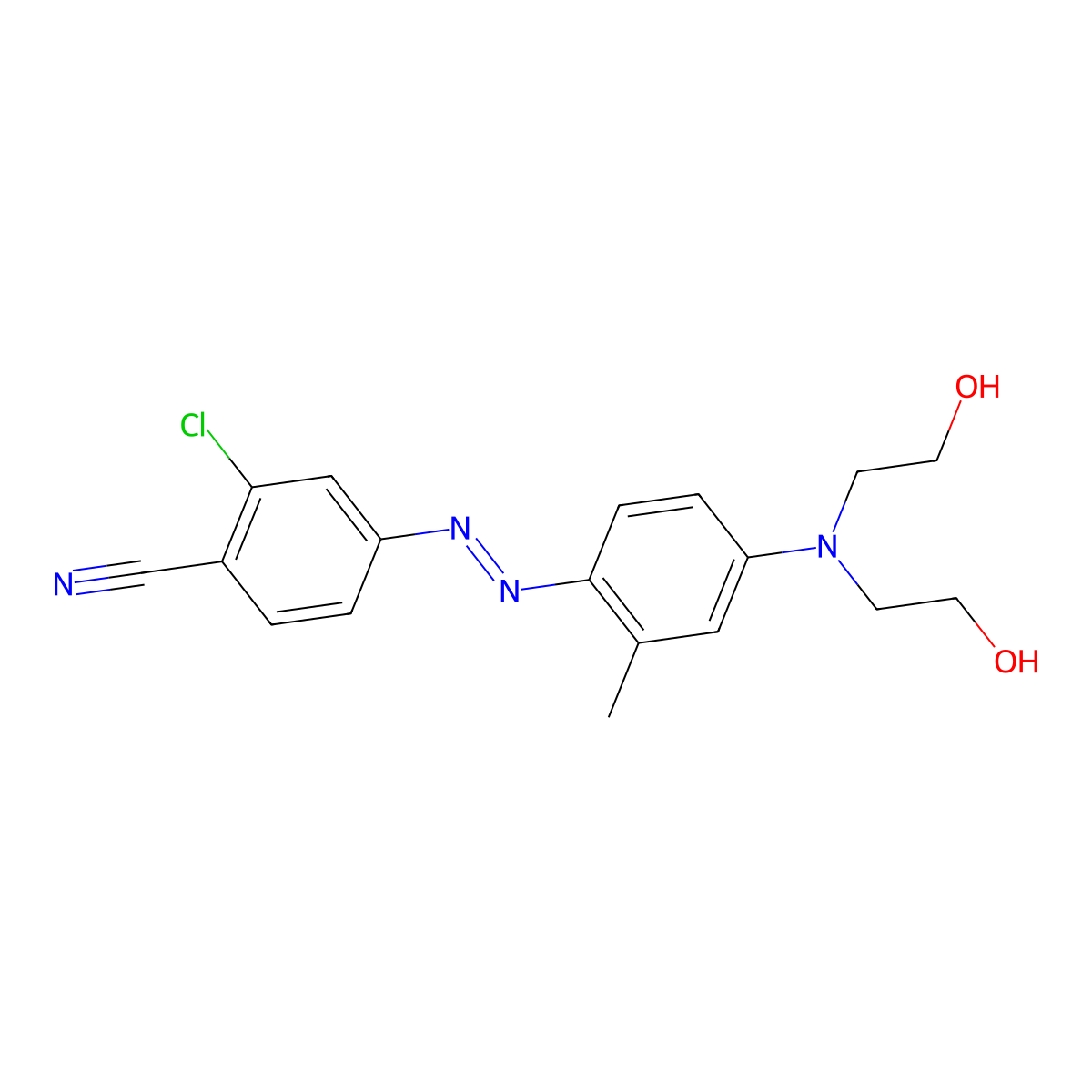 Benzonitrile, 4-(2-(4-(bis(2-hydroxyethyl)amino)-2-methylphenyl)diazenyl)-2-chloro- molecular structure, CAS 58498-34-3