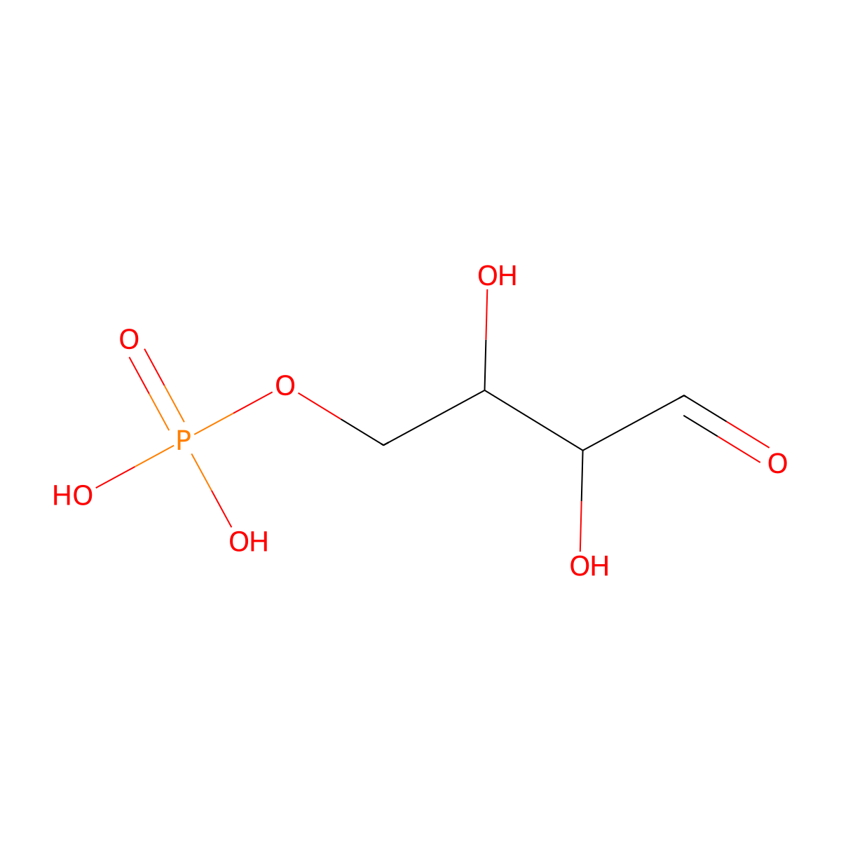 Erythrose, 4-phosphate molecular structure, CAS 585-18-2