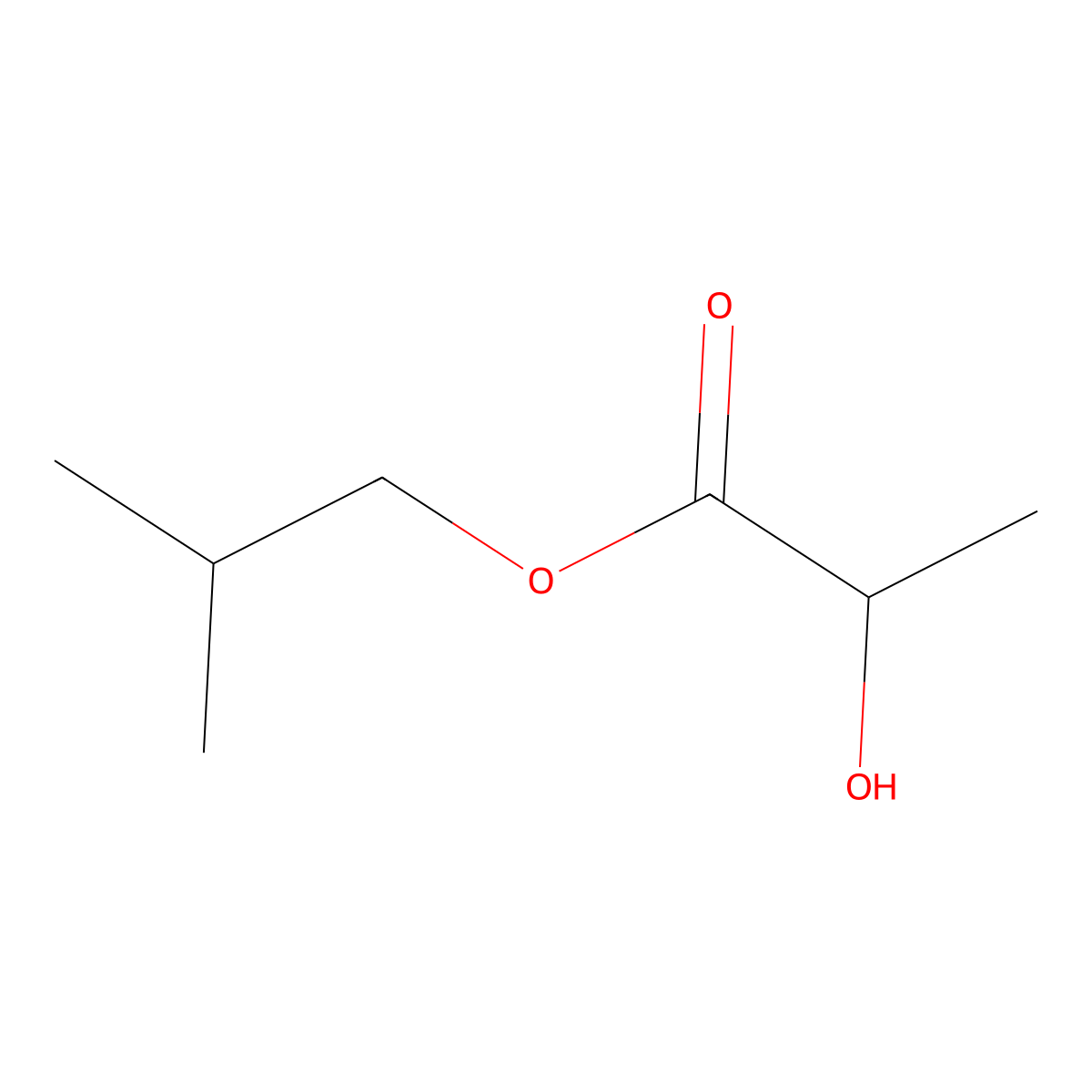 2-Methylpropyl 2-hydroxypropanoate molecular structure, CAS 585-24-0