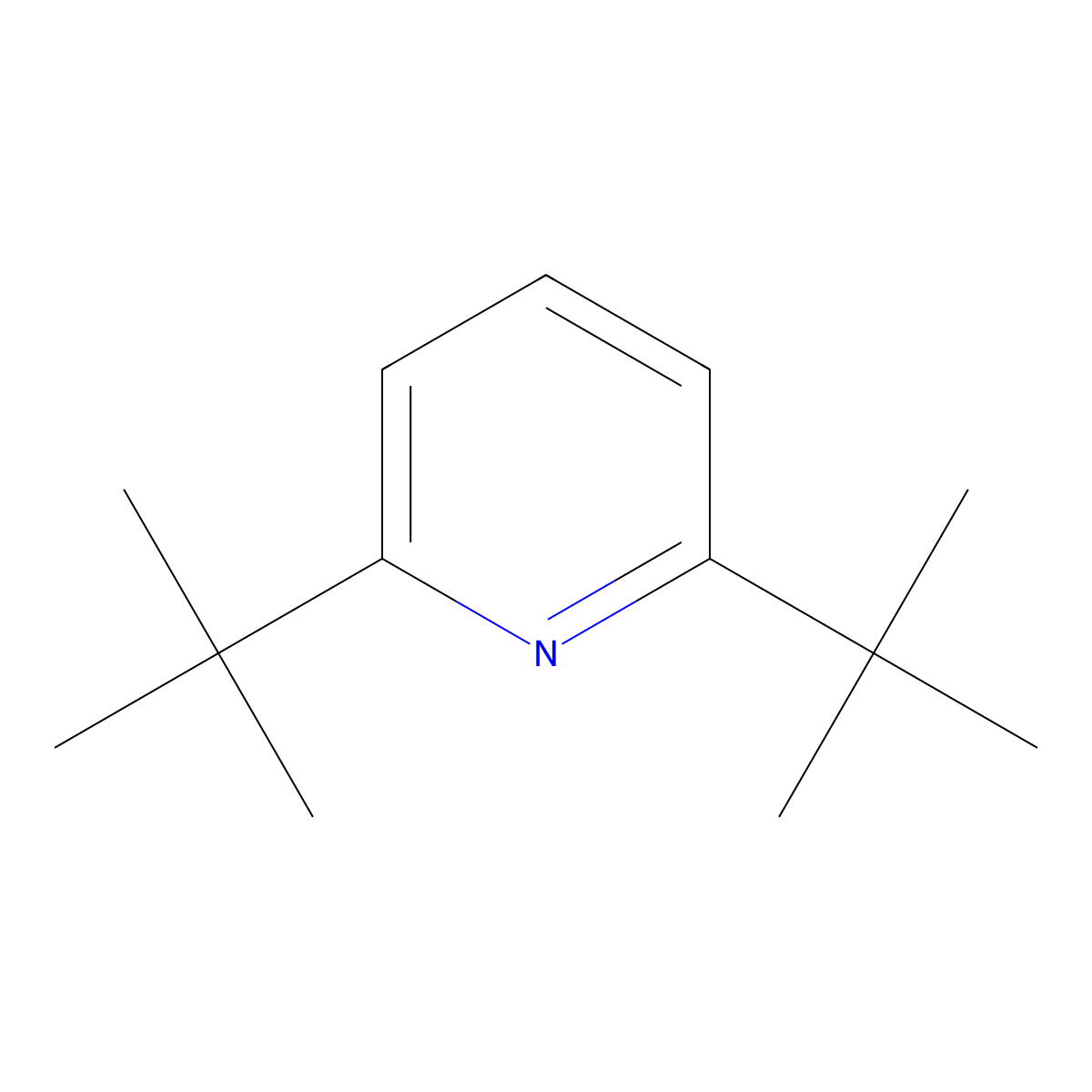 2,6-Di-tert-butylpyridine molecular structure, CAS 585-48-8