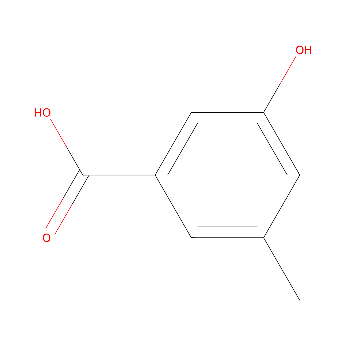 3-Hydroxy-5-methylbenzoic acid molecular structure, CAS 585-81-9
