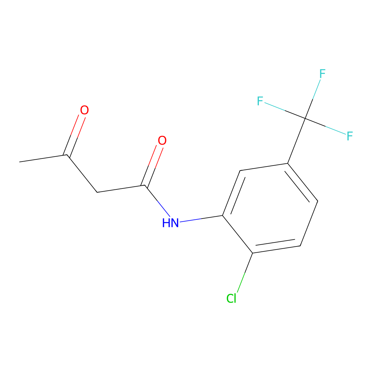 n-[2-Chloro-5-(trifluoromethyl)phenyl]-3-oxobutanamide molecular structure, CAS 585-97-7