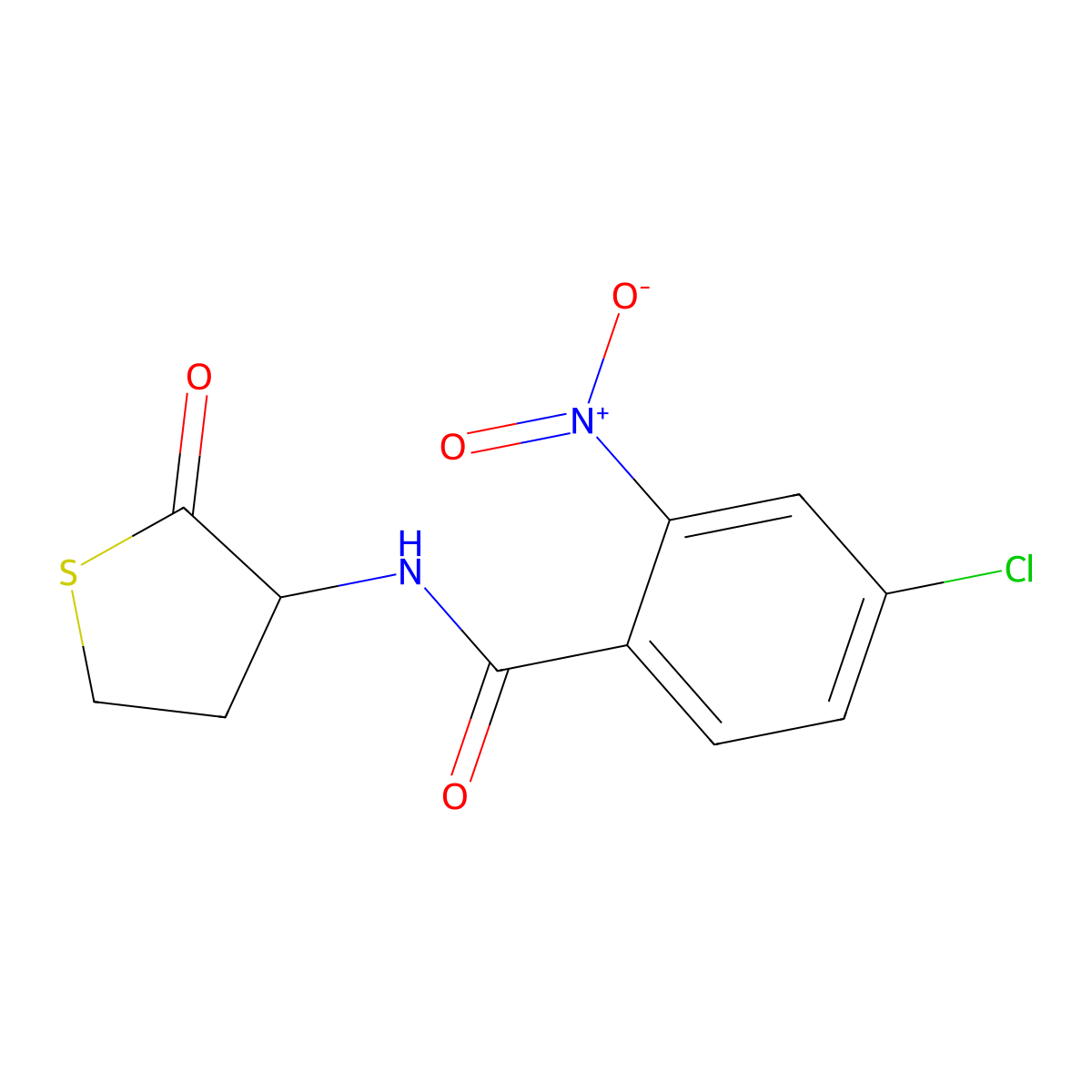 4-chloro-2-nitro-N-(2-oxotetrahydrothiophen-3-yl)benzamide molecular structure, CAS 5850-48-6