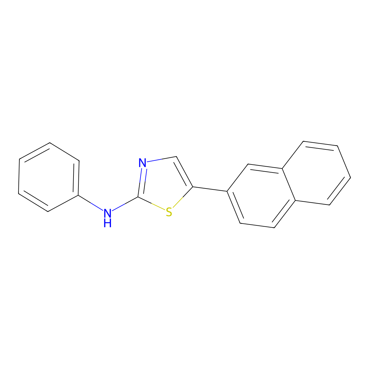 5-naphthalen-2-yl-N-phenyl-1,3-thiazol-2-amine molecular structure, CAS 5850-61-3