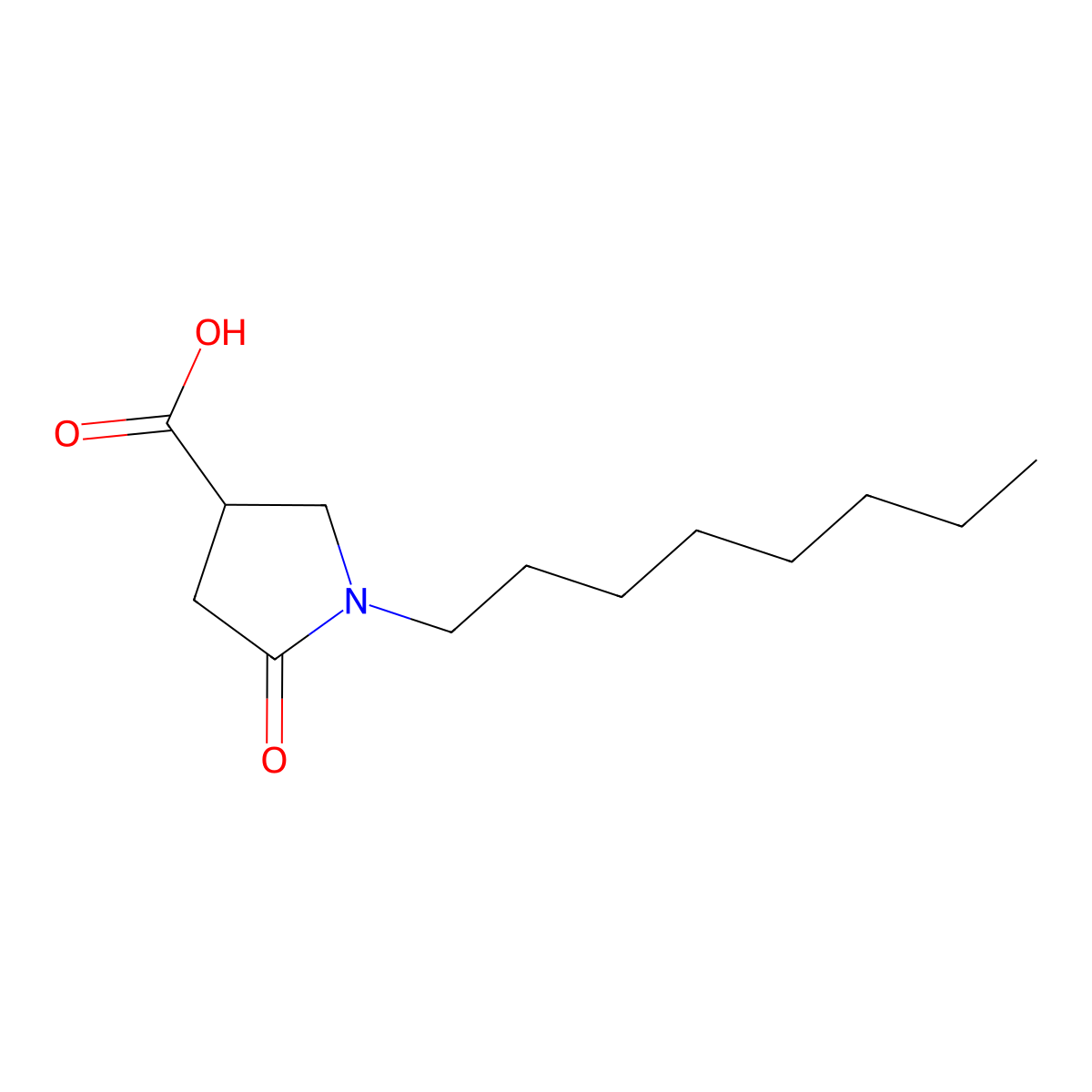 1-Octyl-5-oxopyrrolidine-3-carboxylic acid molecular structure, CAS 58505-91-2