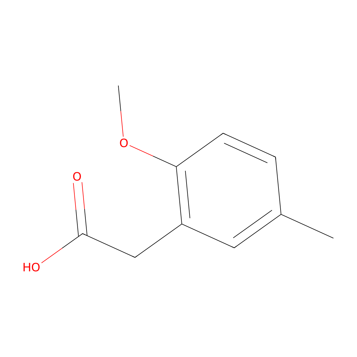 2-(2-Methoxy-5-methylphenyl)acetic acid molecular structure, CAS 58506-24-4