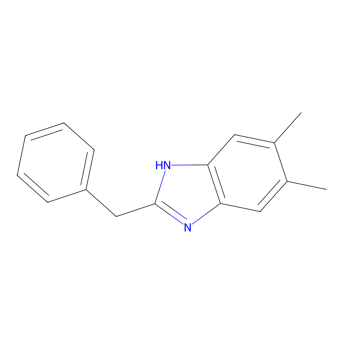 2-Benzyl-5,6-dimethyl-1h-benzimidazole molecular structure, CAS 58506-60-8