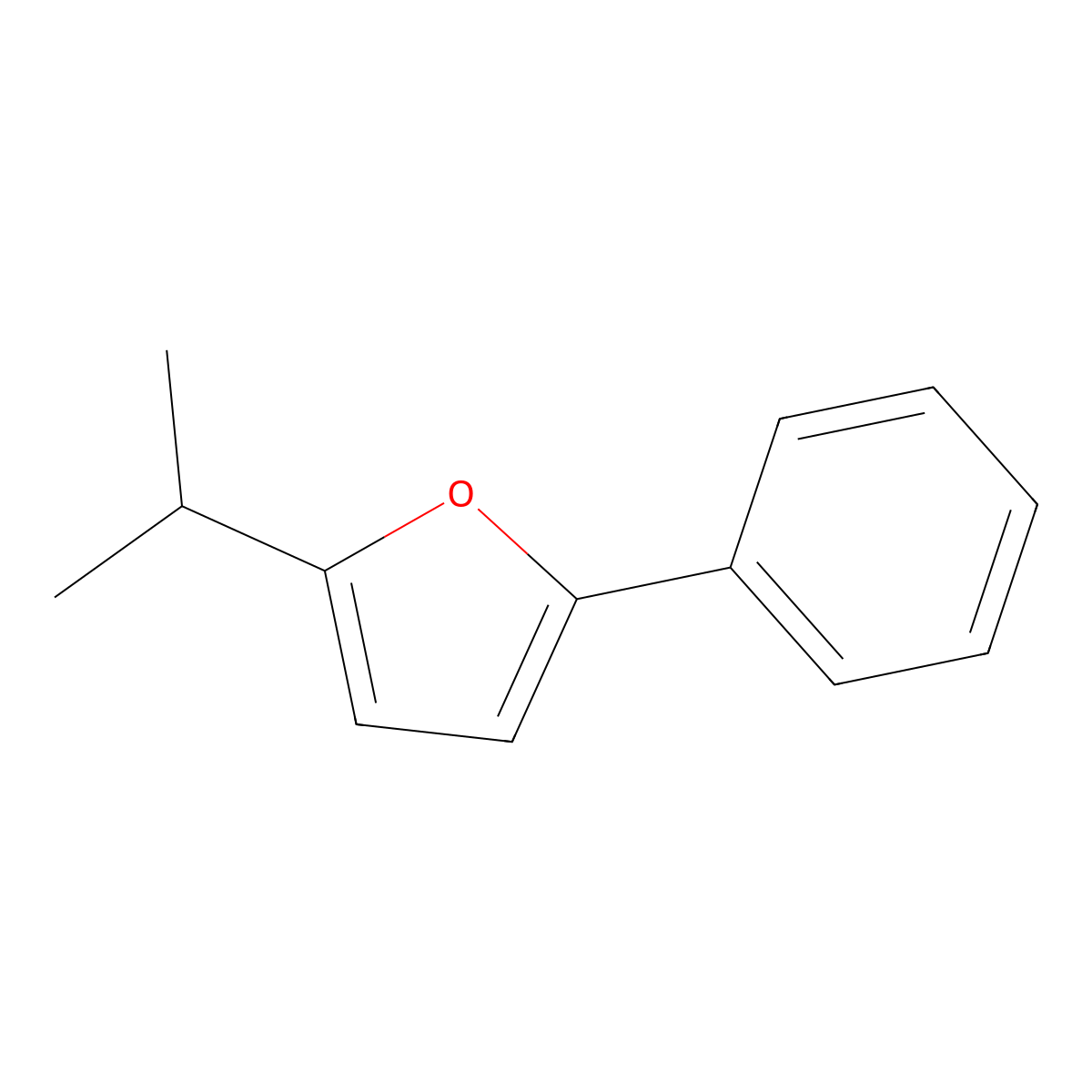 2-Isopropyl-5-phenylfuran molecular structure, CAS 58509-74-3