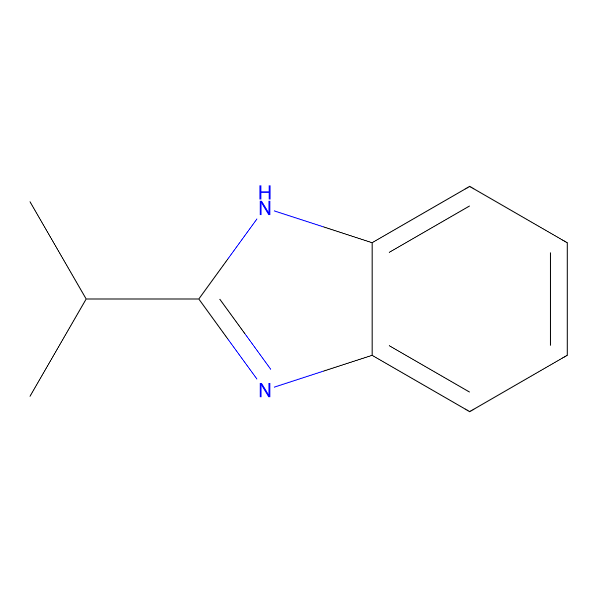 2-(propan-2-yl)-1H-1,3-benzodiazole molecular structure, CAS 5851-43-4