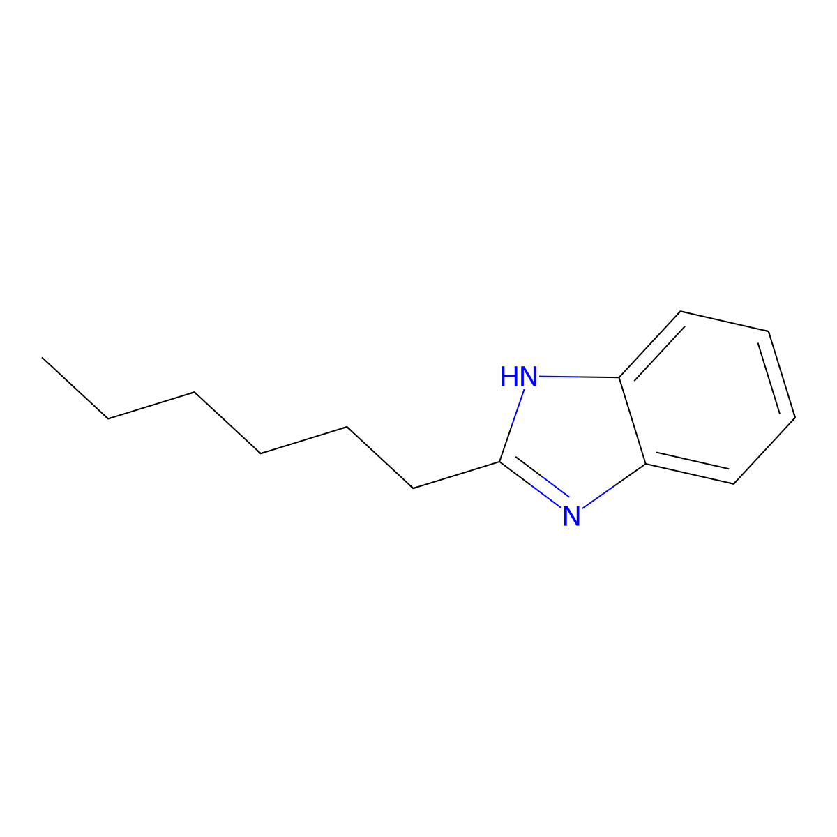 2-Hexyl-1H-benzimidazole molecular structure, CAS 5851-48-9