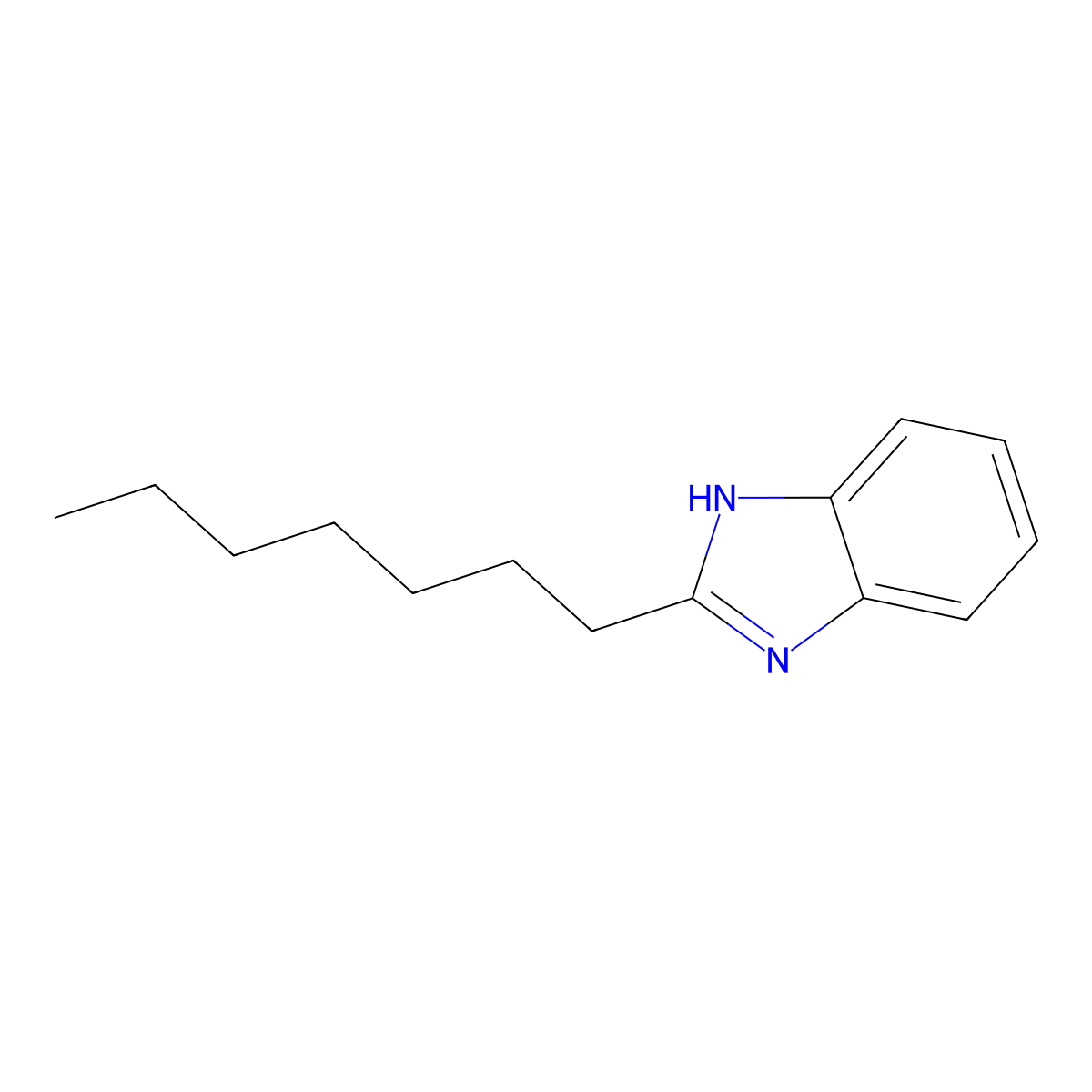 2-Heptylbenzimidazole molecular structure, CAS 5851-49-0