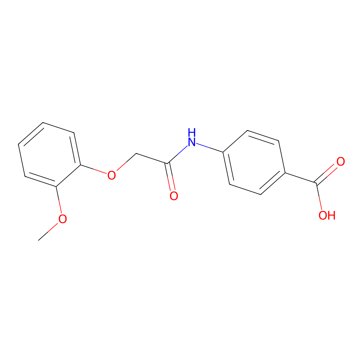 4-{[(2-Methoxyphenoxy)acetyl]amino}benzoic acid molecular structure, CAS 5851-60-5