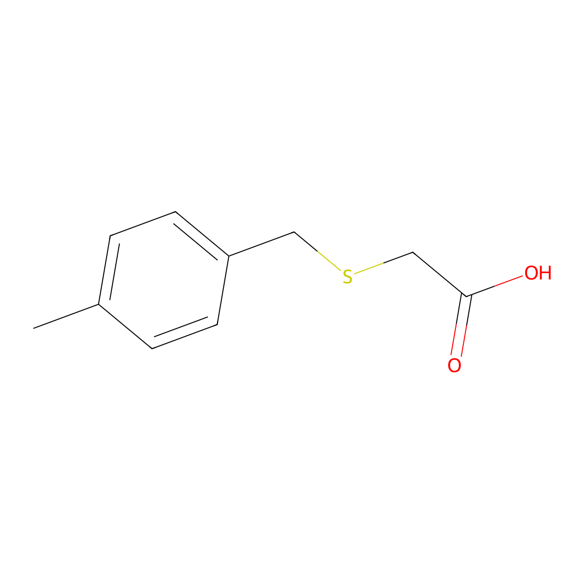 2-{[(4-Methylphenyl)methyl]sulfanyl}acetic acid molecular structure, CAS 58511-20-9
