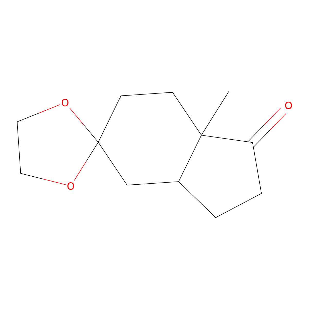 7'a-Methyl-octahydrospiro[1,3-dioxolane-2,5'-indene]-1'-one molecular structure, CAS 58512-20-2