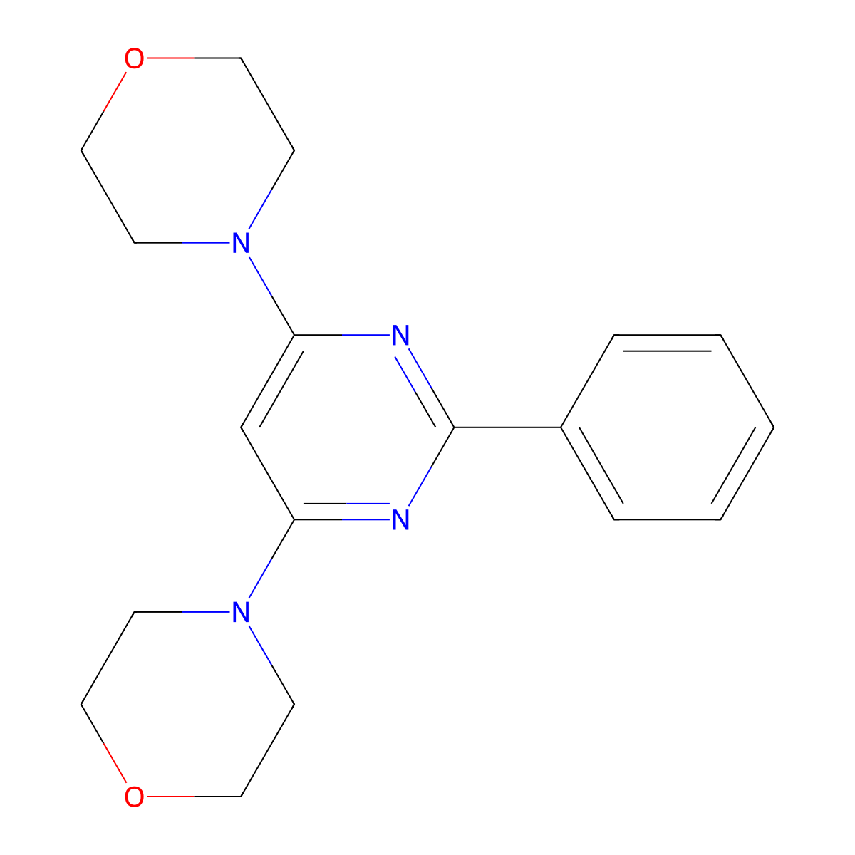 4-(6-Morpholino-2-phenyl-4-pyrimidinyl)morpholine molecular structure, CAS 58514-95-7