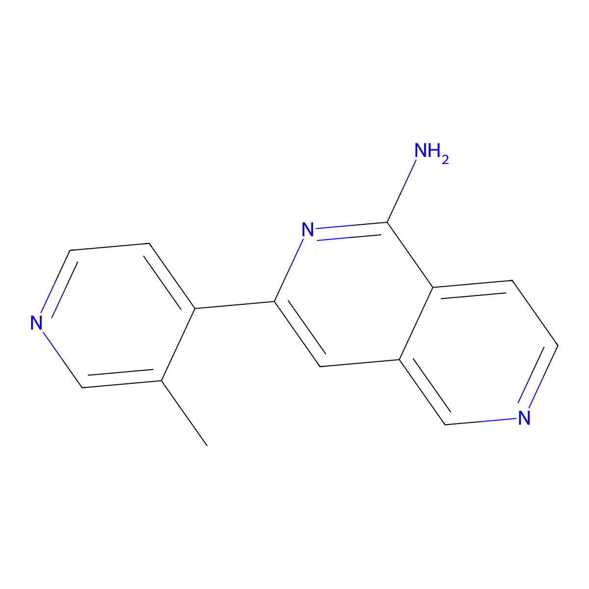 3-(3-Methylpyridin-4-yl)-2,6-naphthyridin-1-amine molecular structure, CAS 58515-46-1