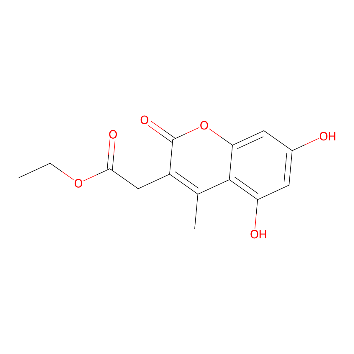 Ethyl 2-(5,7-dihydroxy-4-methyl-2-oxochromen-3-yl)acetate molecular structure, CAS 5852-00-6
