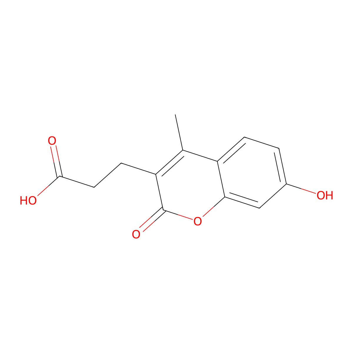 3-(7-Hydroxy-4-methyl-2-oxo-2H-chromen-3-yl)-propionic acid molecular structure, CAS 5852-06-2