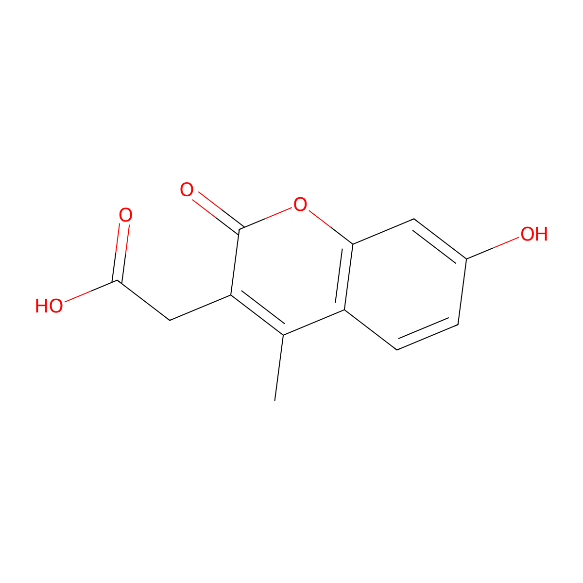 2-(7-hydroxy-4-methyl-2-oxo-2H-chromen-3-yl)acetic acid molecular structure, CAS 5852-10-8