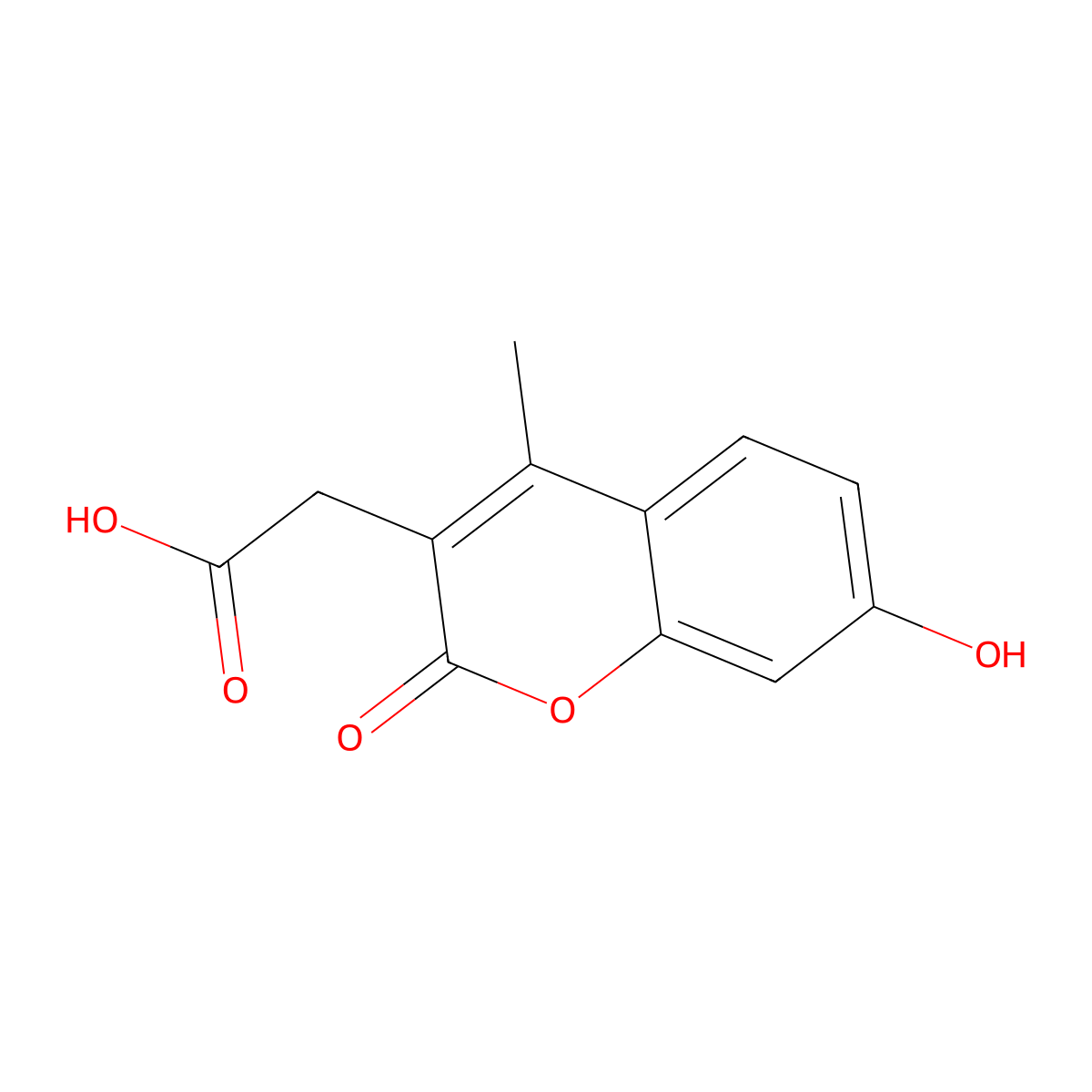 2-(7-hydroxy-4-methyl-2-oxo-2H-chromen-3-yl)acetic acid molecular structure, CAS 5852-10-8