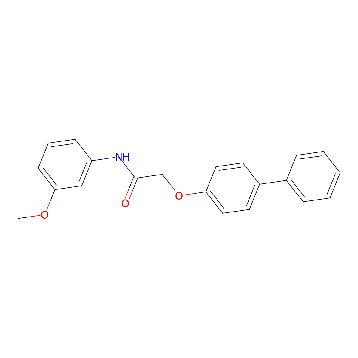 N-(3-methoxyphenyl)-2-(4-phenylphenoxy)acetamide molecular structure, CAS 5852-14-2