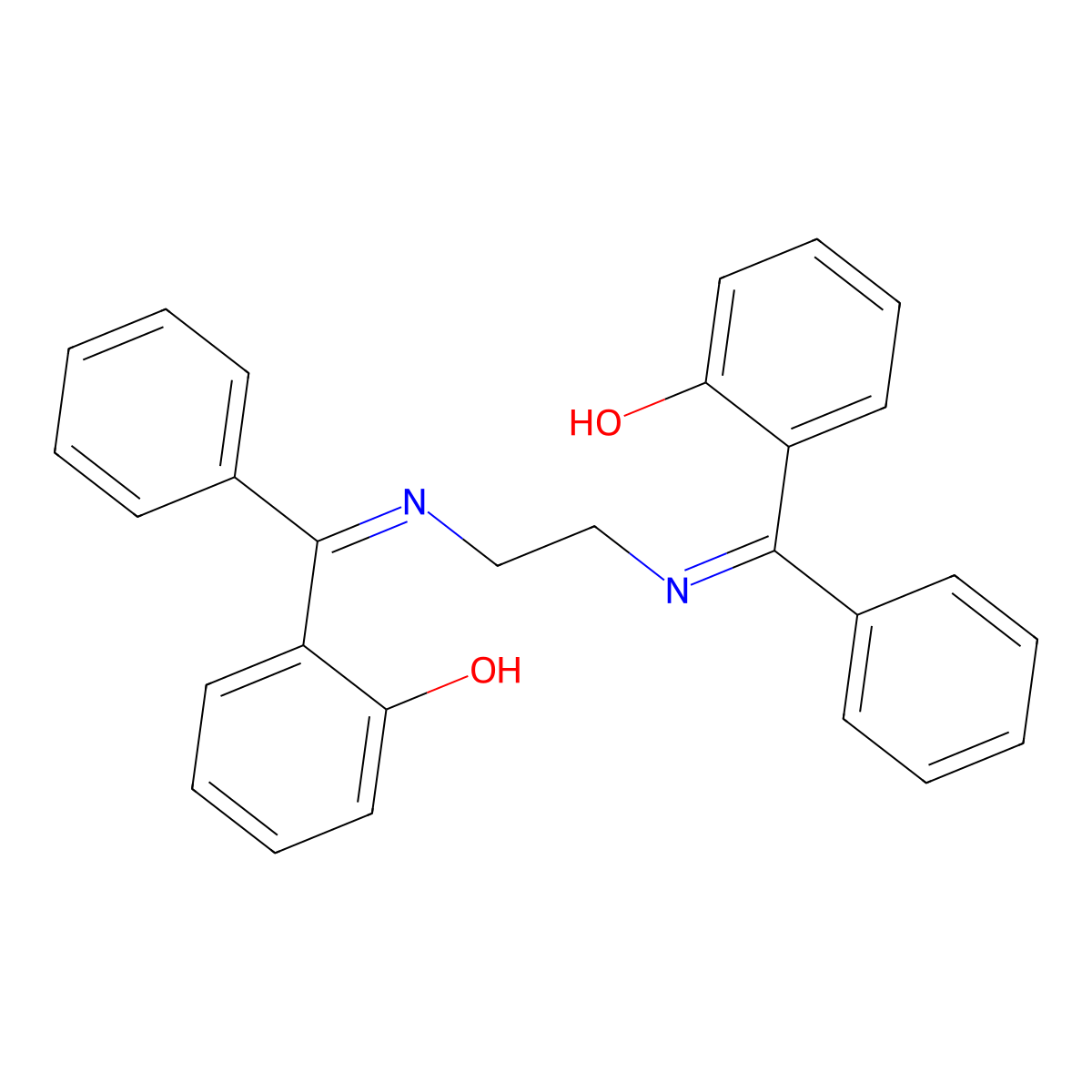 N,N'-Bis(2-hydroxy-alpha-phenylbenzylidene)ethylenediamine molecular structure, CAS 58520-18-6
