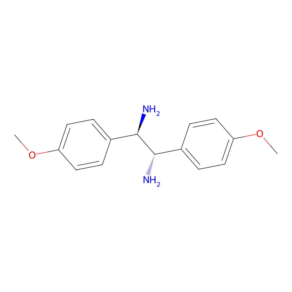 (1R,2S)-1,2-bis(4-methoxyphenyl)ethane-1,2-diamine molecular structure, CAS 58520-45-9