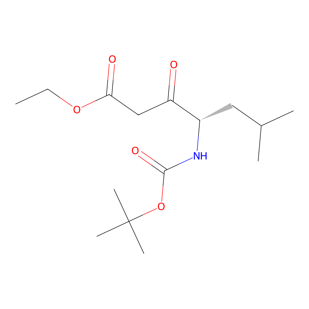 ethyl (4S)-6-methyl-4-[(2-methylpropan-2-yl)oxycarbonylamino]-3-oxoheptanoate molecular structure, CAS 58521-44-1