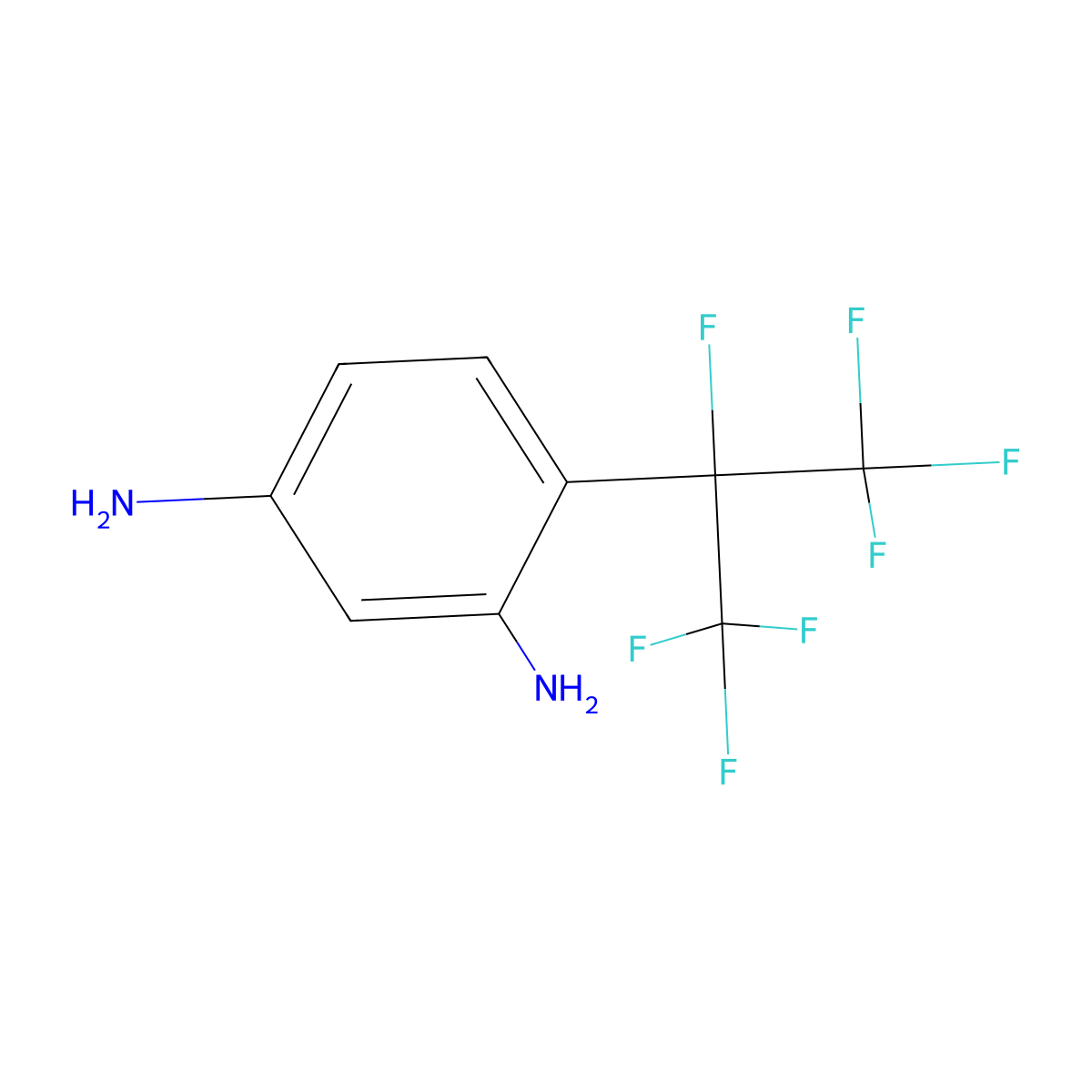 4-(1,1,1,2,3,3,3-Heptafluoropropan-2-yl)benzene-1,3-diamine molecular structure, CAS 58524-63-3