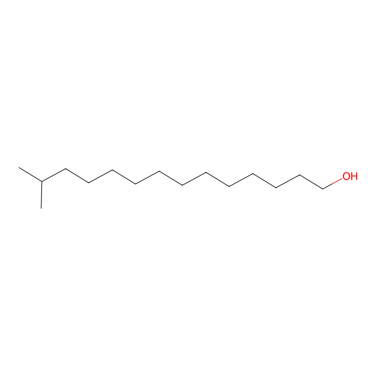 Isopentadecan-1-ol molecular structure, CAS 58524-92-8