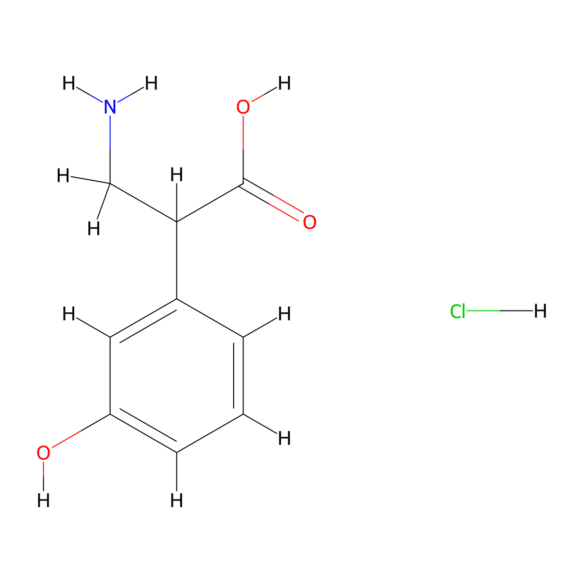 3-Amino-2-(3-hydroxyphenyl)propanoic acid hydrochloride molecular structure, CAS 58530-32-8