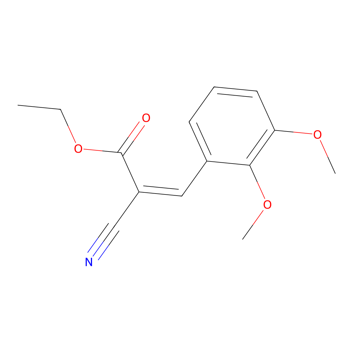 Ethyl alpha-cyano-2,3-dimethoxycinnamate molecular structure, CAS 58531-09-2