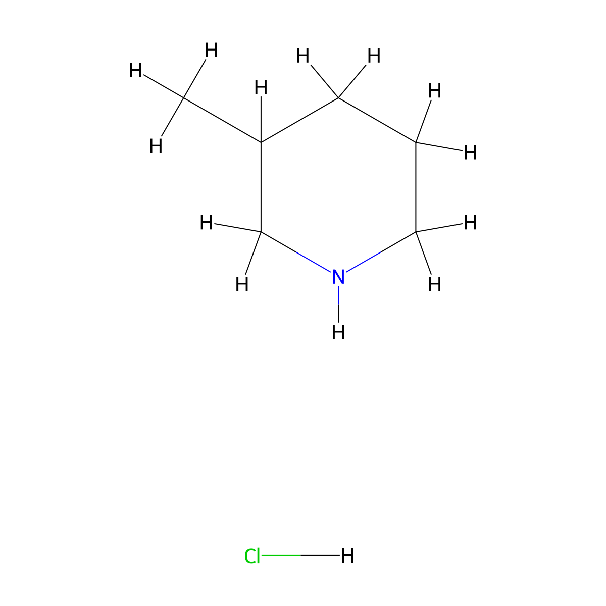 3-Methylpiperidine hydrochloride molecular structure, CAS 58531-29-6